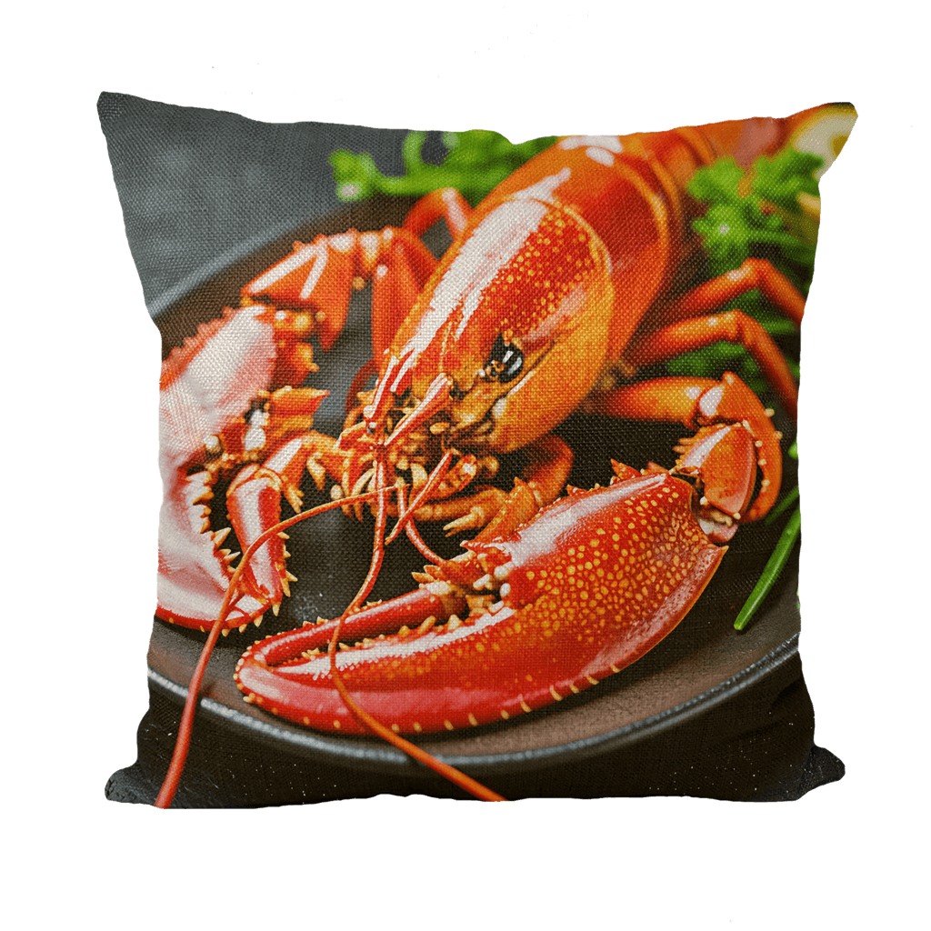 Vibrant Lobster Throw Pillow Coastal Culinary Home Decor Cushion with Pillow Insert