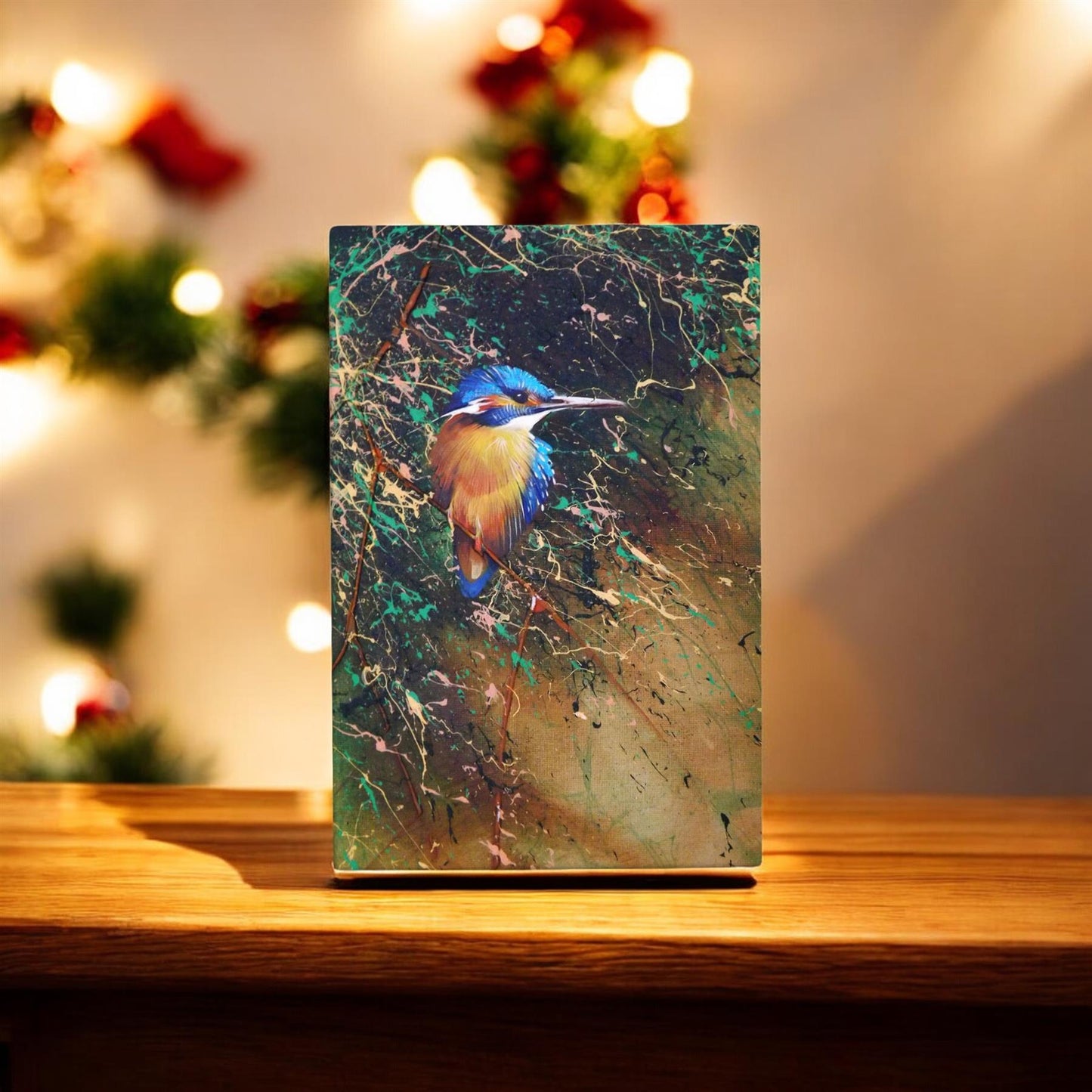 Kingfisher on Look Out Ceramic Art Tile by D. Finney | 30x20 cm | Wall Art Décor