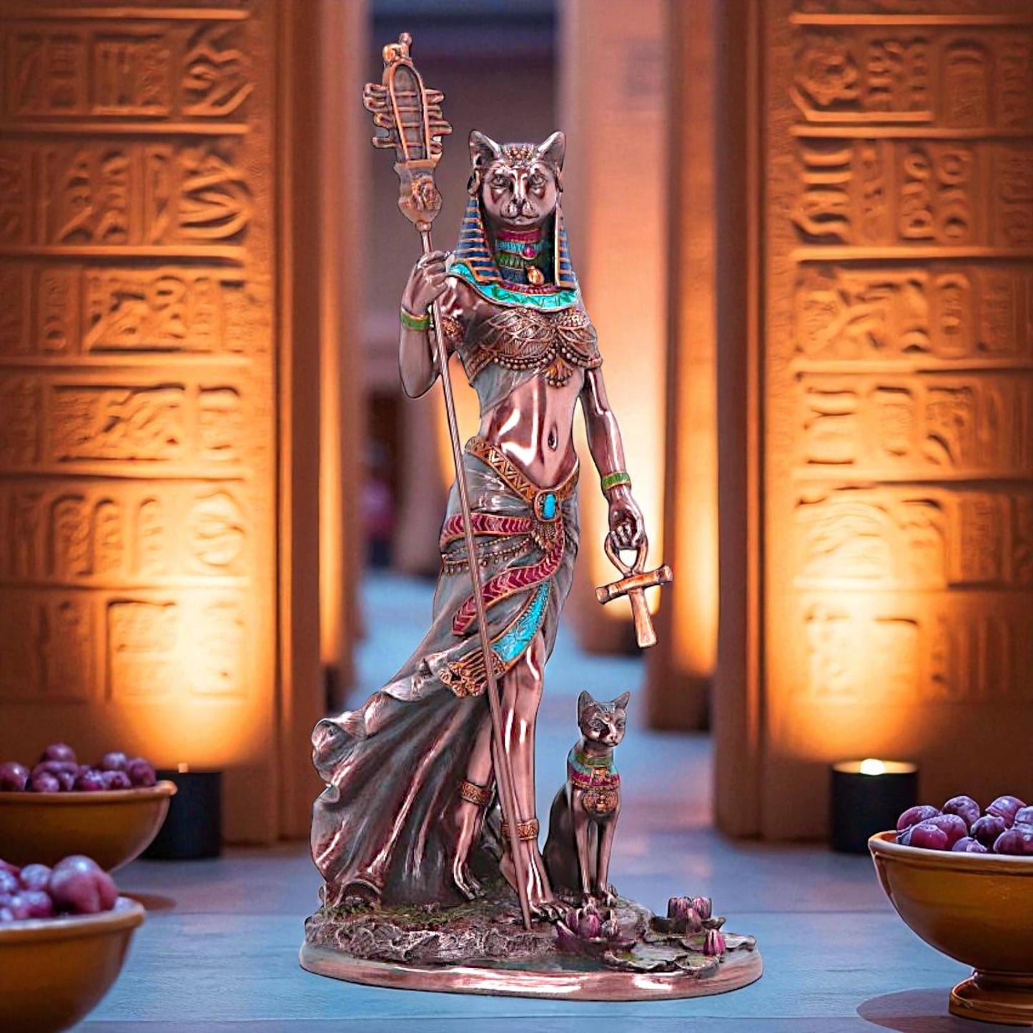 Bastet Goddess of Protection Figurine Egyptian Cat Statue Egyptian Mythology