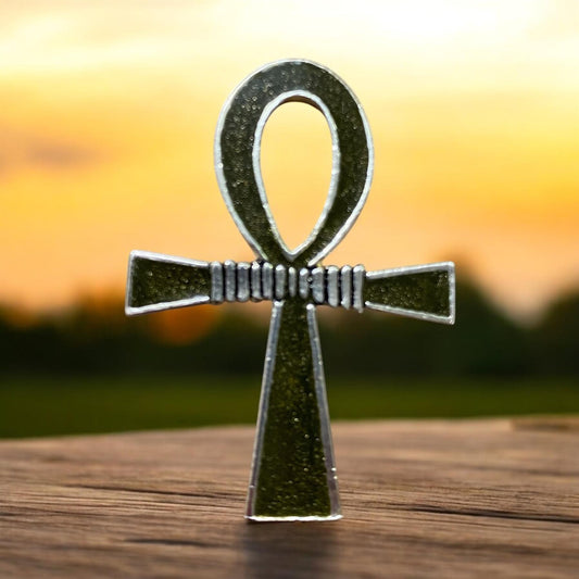 Egyptian Style Pewter Ankh Brooch - Symbol of Eternal Life & Power - 4 cm Ancient Egyptian Amulet Pin