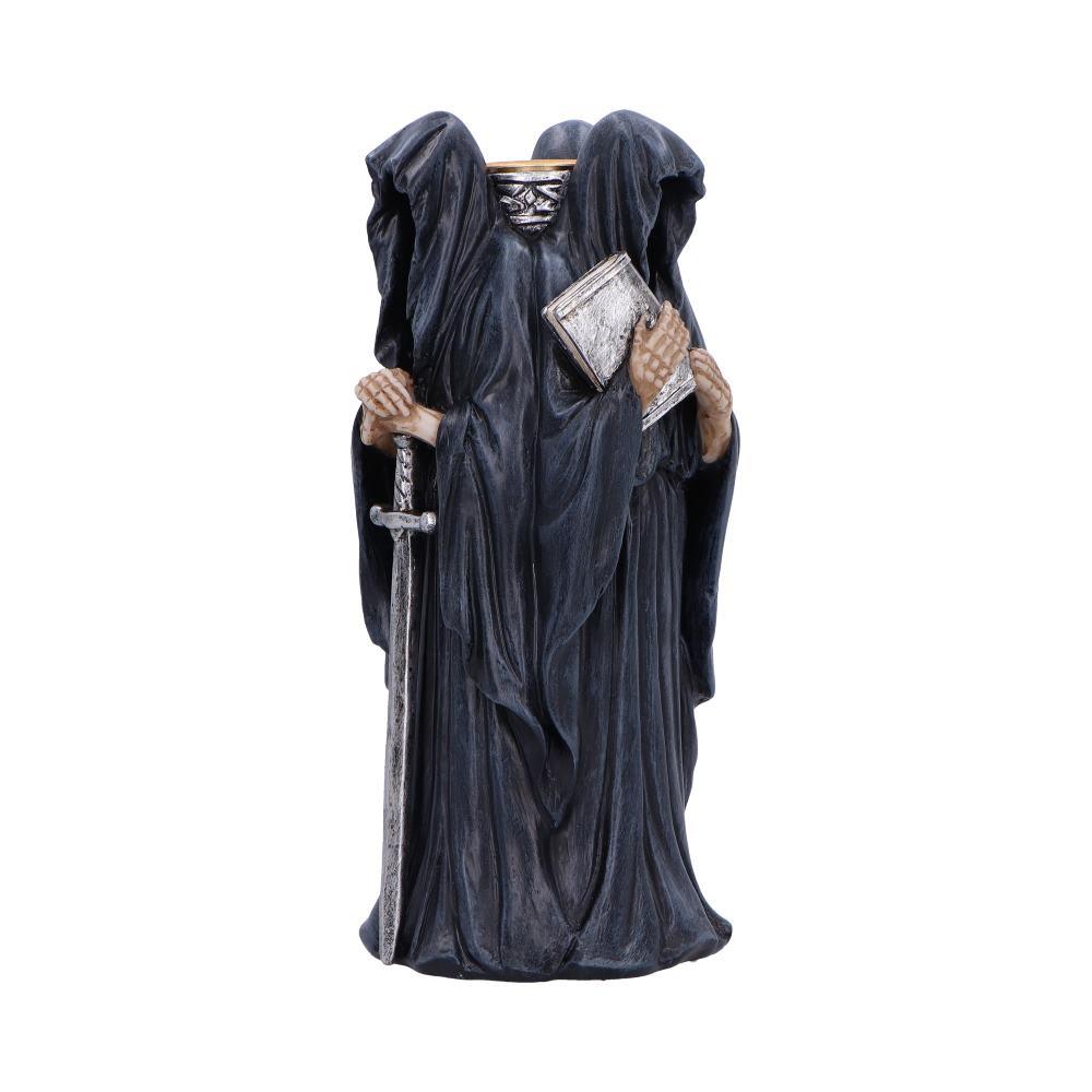 Dark Mystic Candle Holder Gothic Hooded Figures Ornament Fantasy Skull Sword