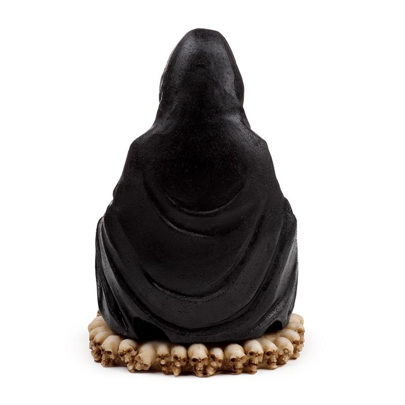 Hooded Grim Reaper Incense Burner | Spooky Gothic Decor | LED Skull Base Ashcatcher