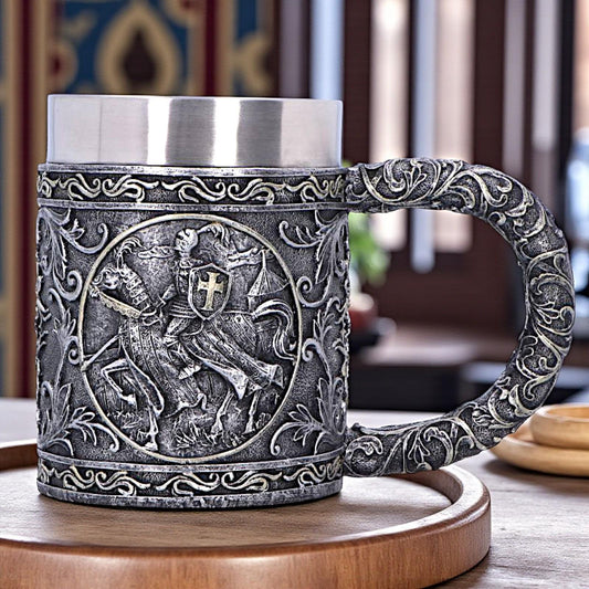 Medieval Knight Tankard Gothic Crusader Mug Templar Warrior Chalice Drinkware