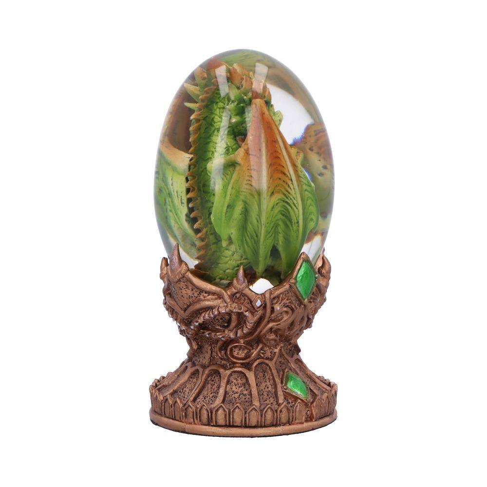 Earth Baby Dragon Egg Figurine - Fantasy Resin Statue Gothic Home Decor 12cm