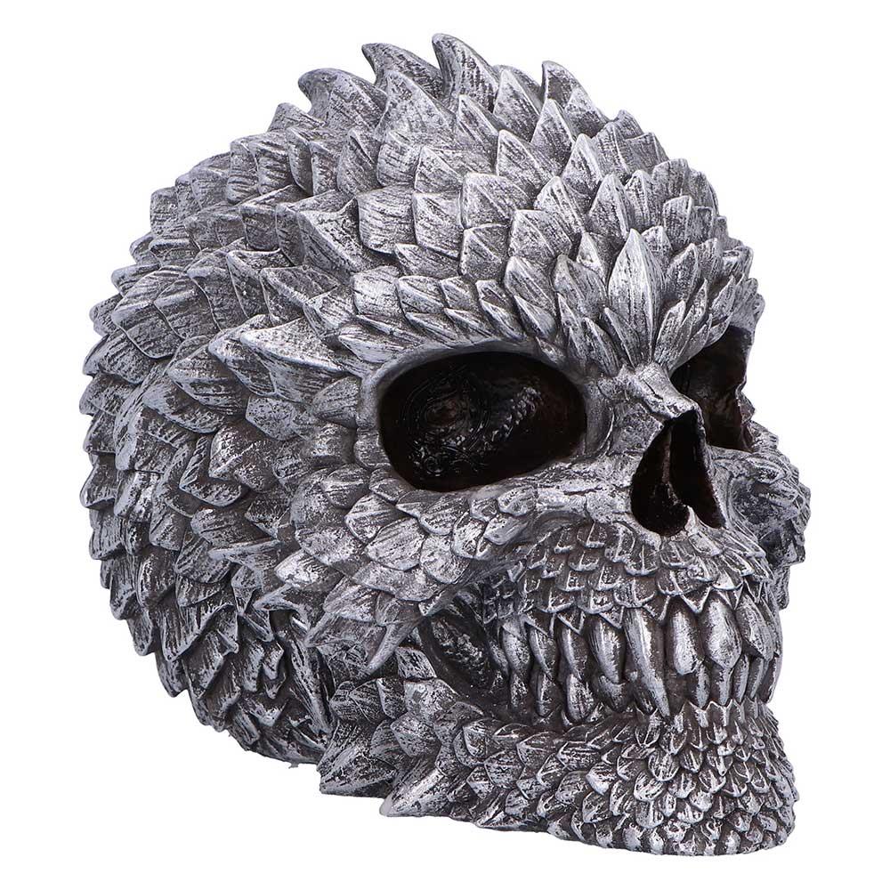 Dragon Scale Skull Statue Scaled Remains Figurine Gothic Collectible Ornament