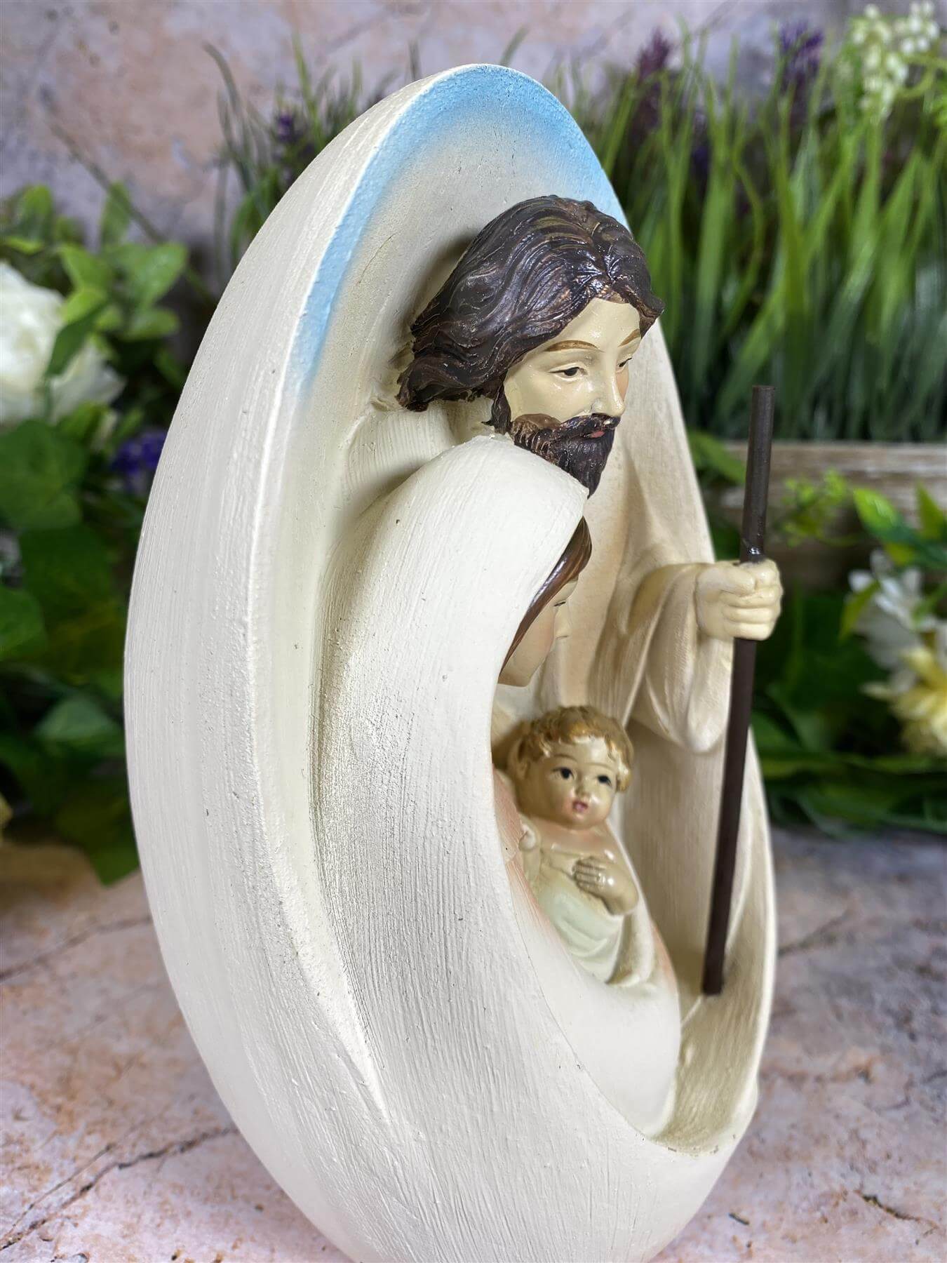 Protective Holy Family Resin Statue, Religious Family Figurine, Spiritual Home Decor, Christian Art, Sacred Family Sculpture