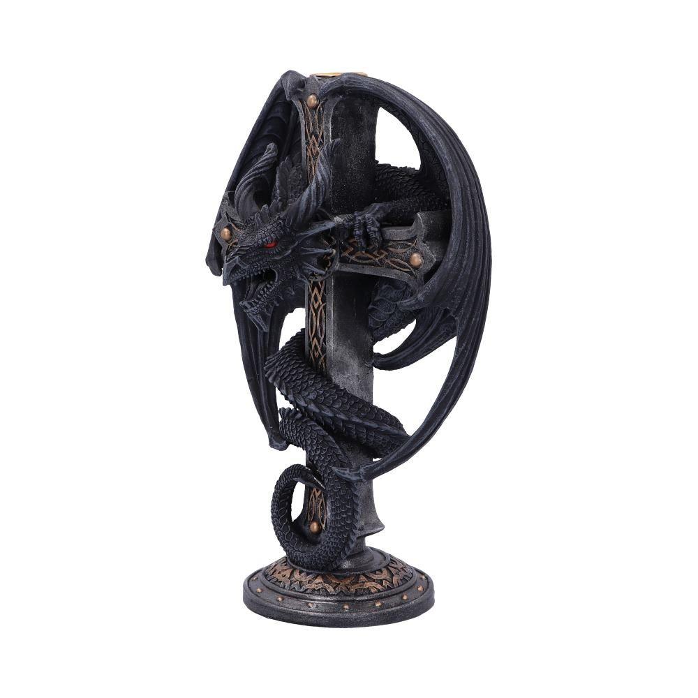 Gothic Dragon Candle Holder – 24.5cm Hand-Painted Resin Fantasy Ornament Decor