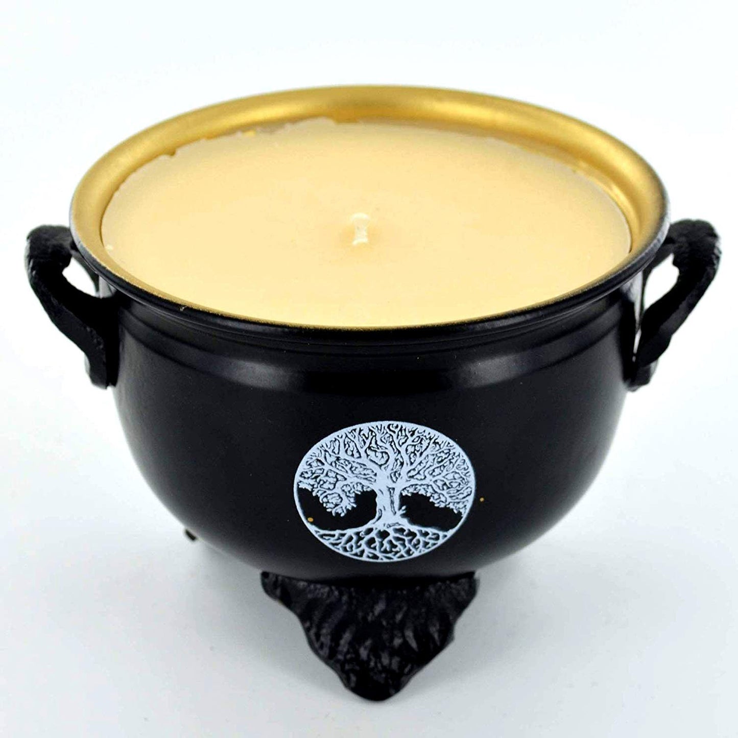 Tree of Life Cauldron Candle - Iron Cauldron with Soya Wax, Symbolic Tree of Life Decor, Perfect for Wicca and Meditation