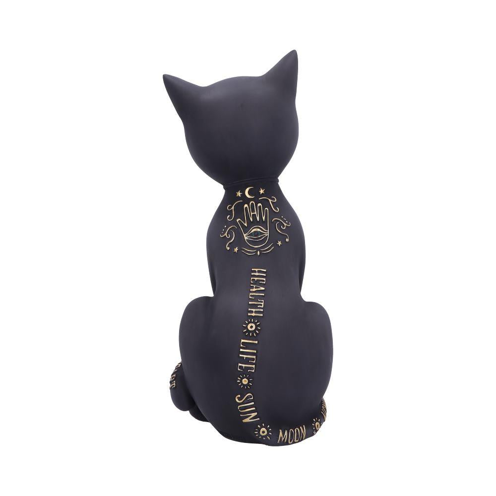 Gothic Palmistry Cat Statue Wiccan Mystical Figurine Astrology Witch Home Decor