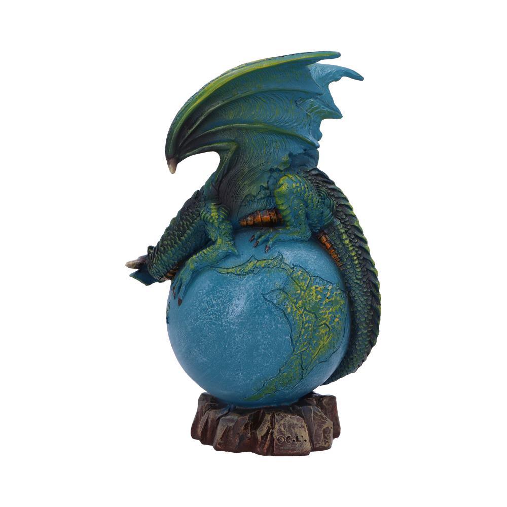 Gothic Earth Dragon Ornament Fantasy Planet Globe Sculpture Nature Guardian