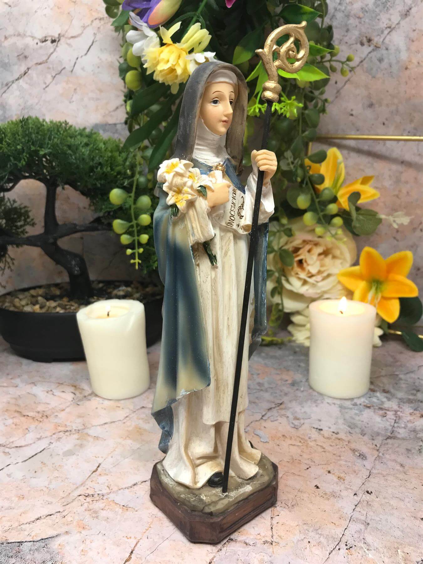 Saint Beatrice Statue Catholic Sculpture Religious Santa Beatriz Beatrix Ornament Figurine