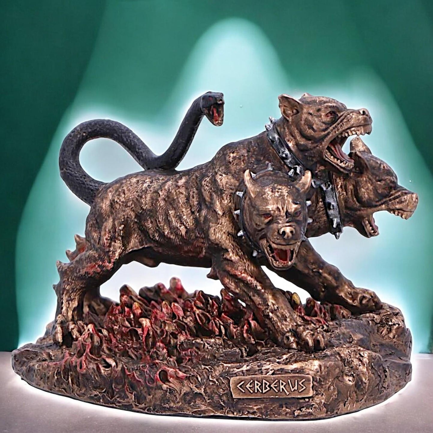 Cerberus Three Headed Hound of Hades Fantasy Figurine  Mythology Gothic Decor