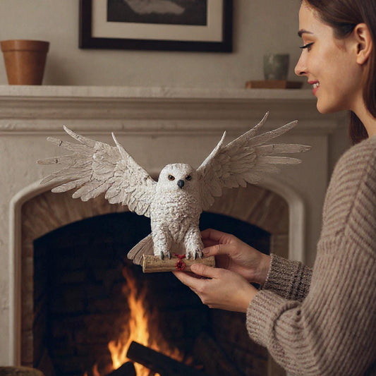 Magical Owl Wall Statue Hanging Fantasy Gothic Bird Ornament Collectible Decor