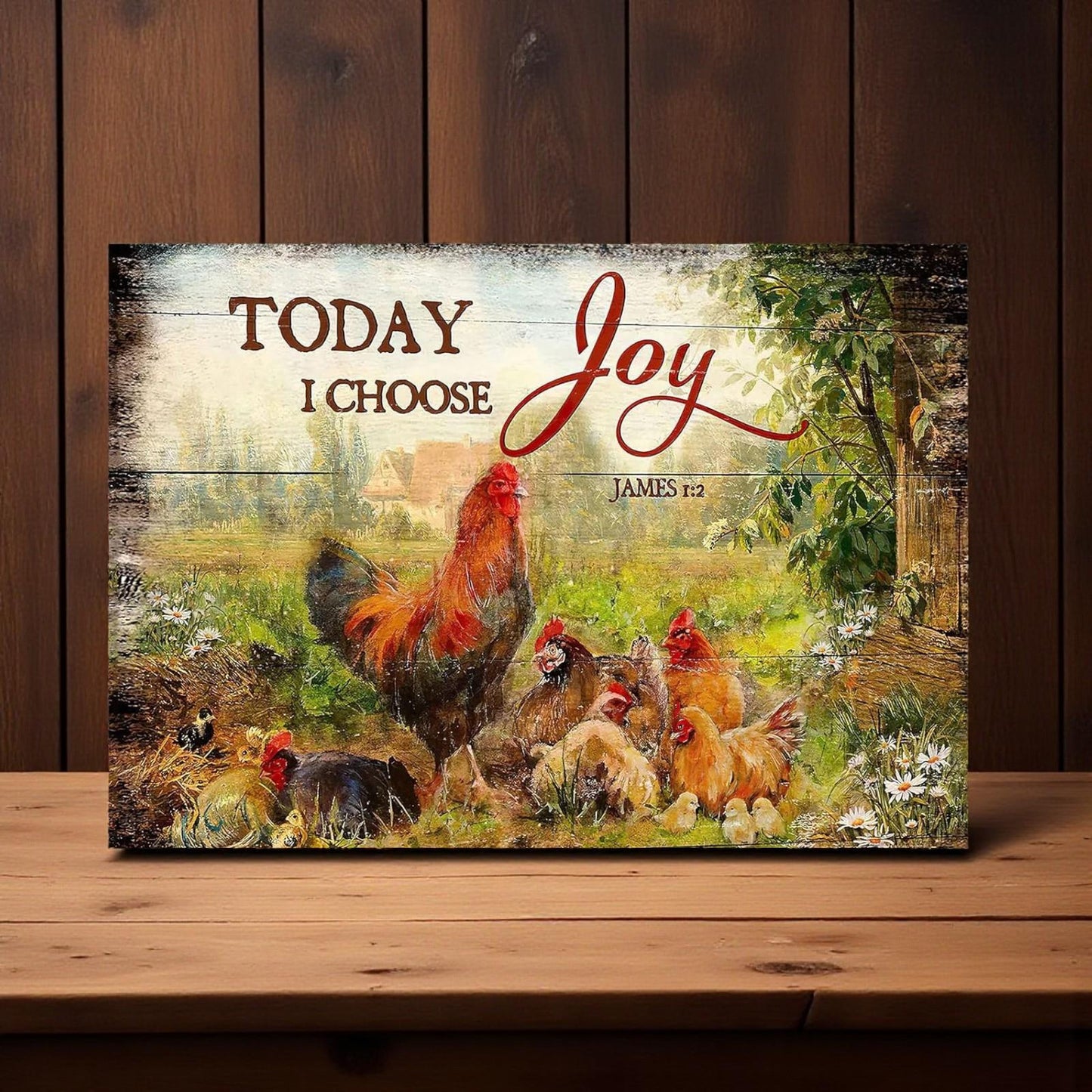 Rustic Christian Today I Choose Joy Metal Sign Farmhouse Wall Decor Gift