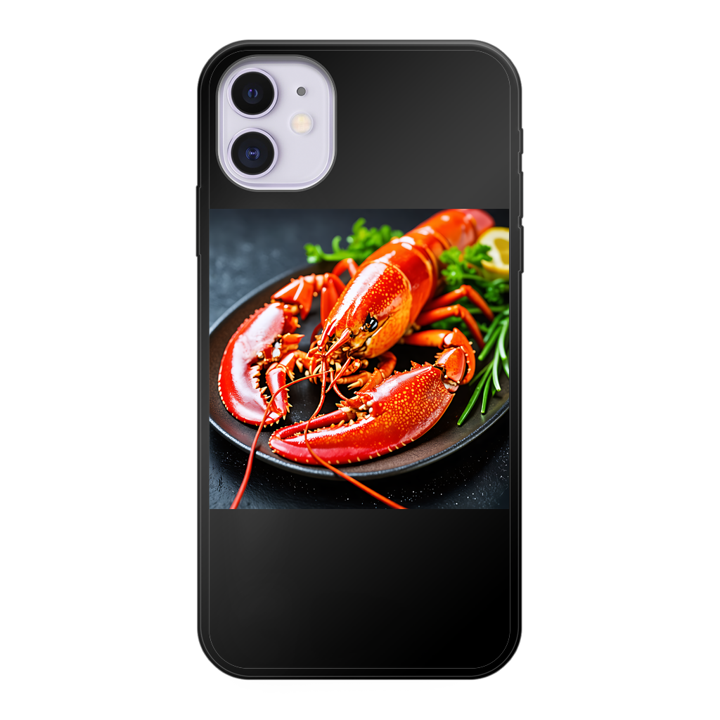 Food Back Printed Black Soft Phone Case