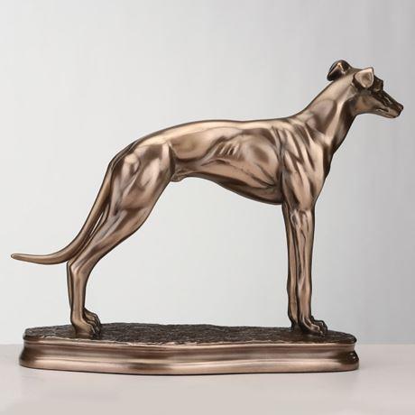 Elegant Bronze Greyhound Sculpture - Resin Dog Statue for Home Decor - 20 x 15 cm