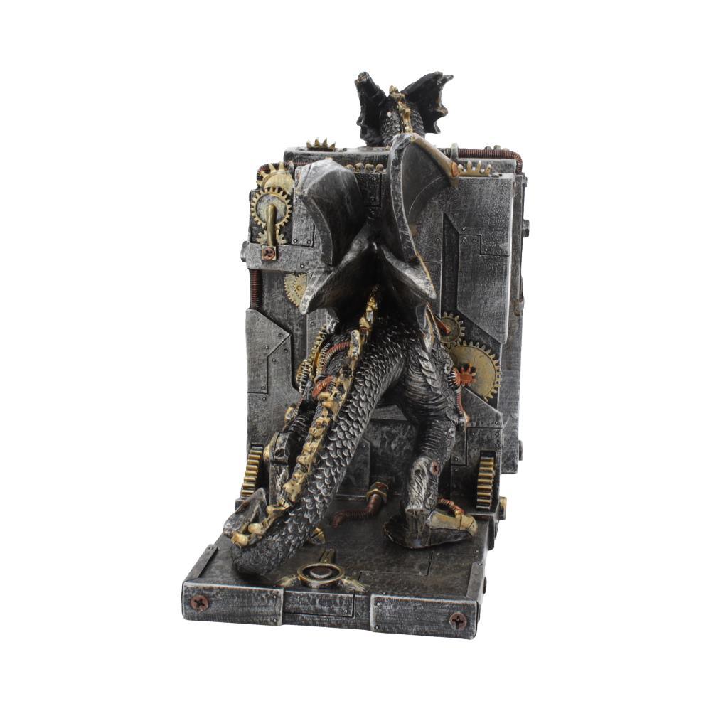 Gothic Steampunk Dragon Bookends Fantasy Figurines Mythical Creatures Decor