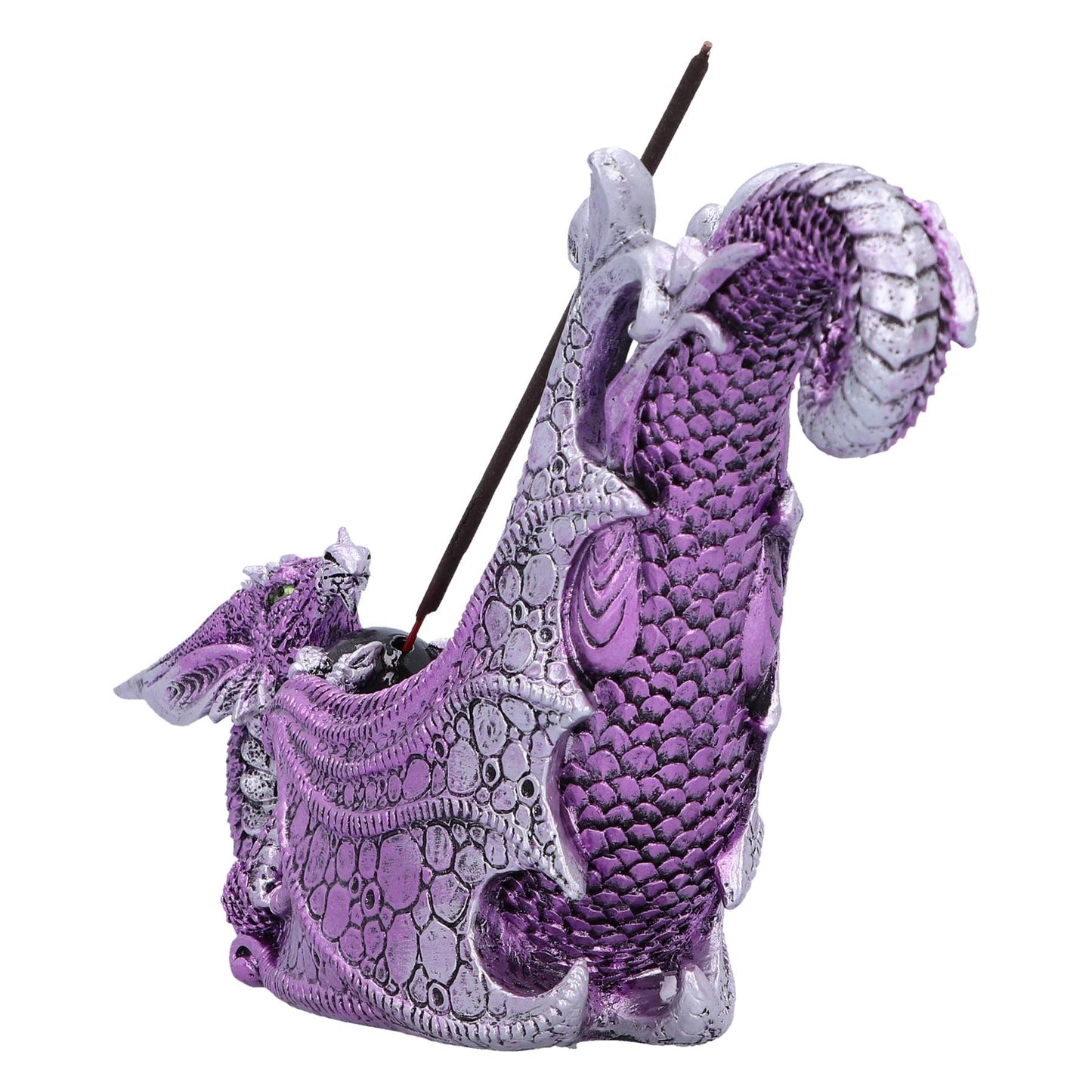 Mystical Purple Dragon Incense Burner Gothic Fantasy Ornament aromatherapy