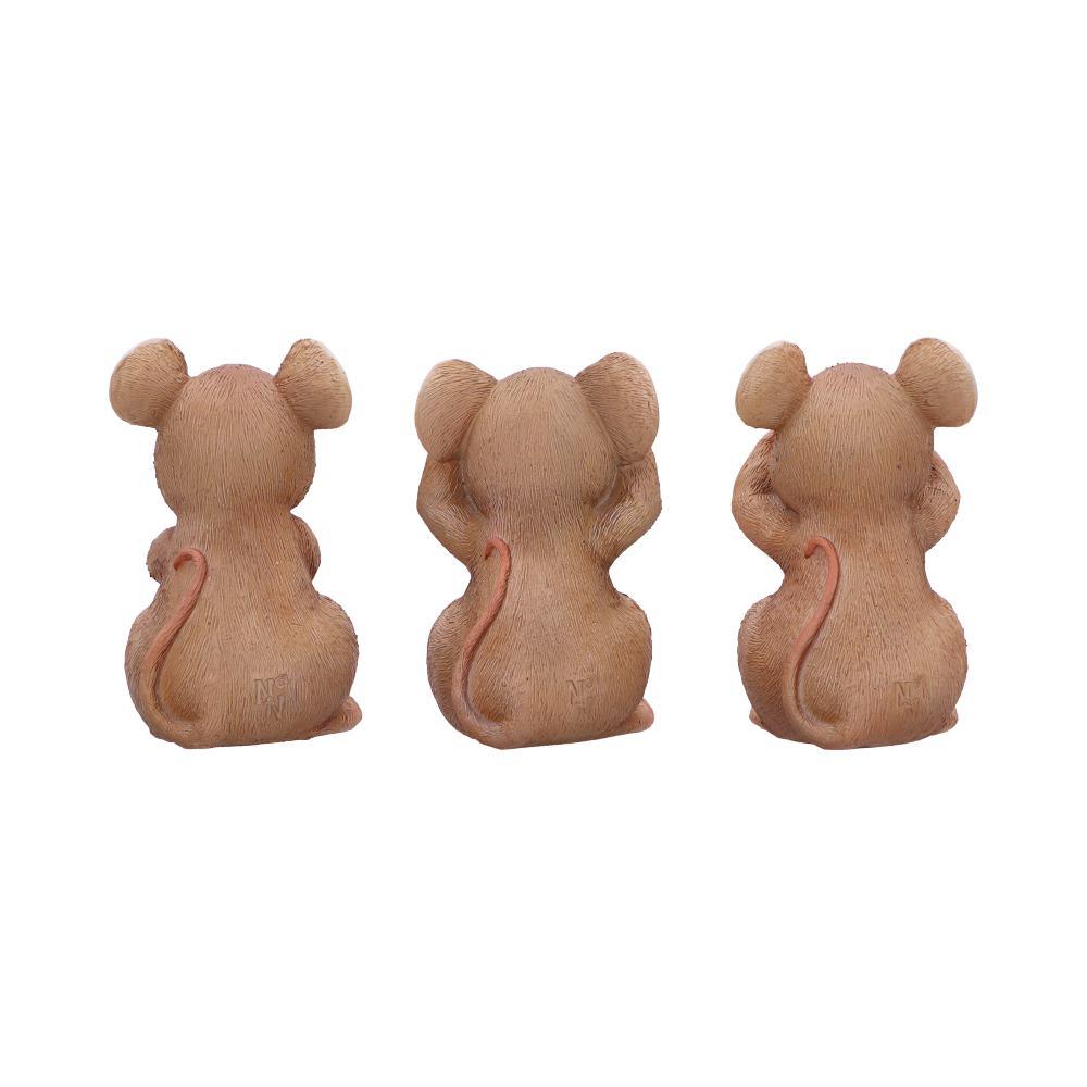 Three Wise Mice Figurines Ornaments Hear No See No Speak No Evil Cute Decor