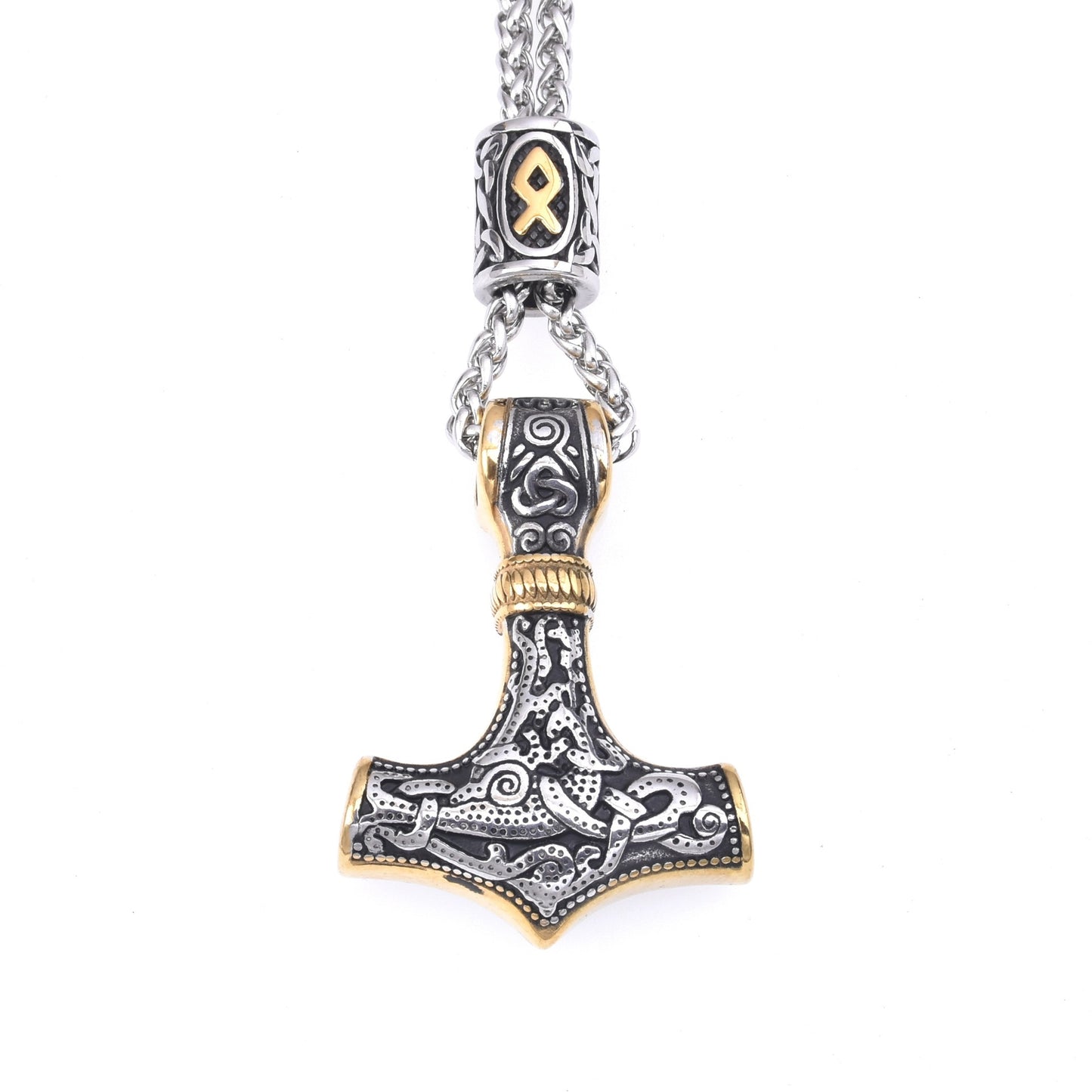 Stainless Steel Viking Impactor Pendant Necklace