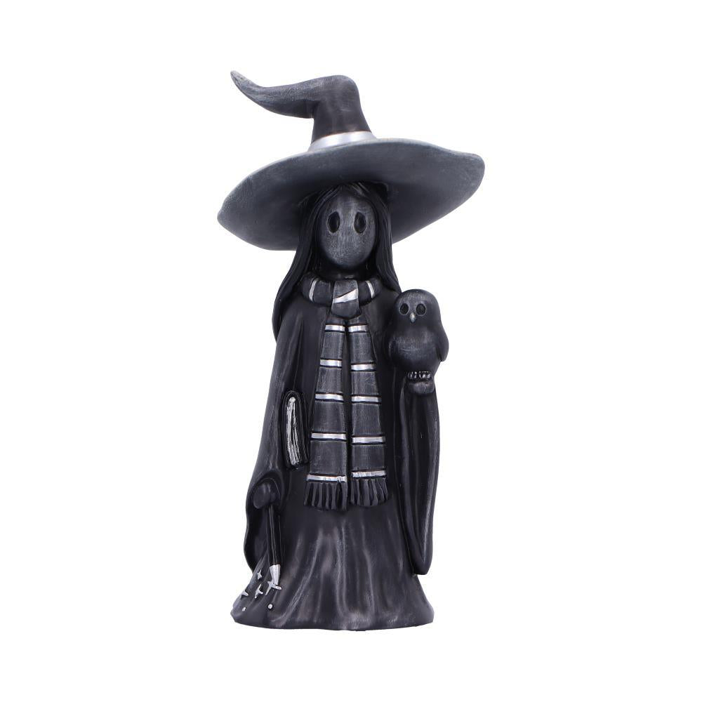 Little Souls Gleam Gothic Figurine Black Coat, Spell book & Owl Wiccan Altar Decor