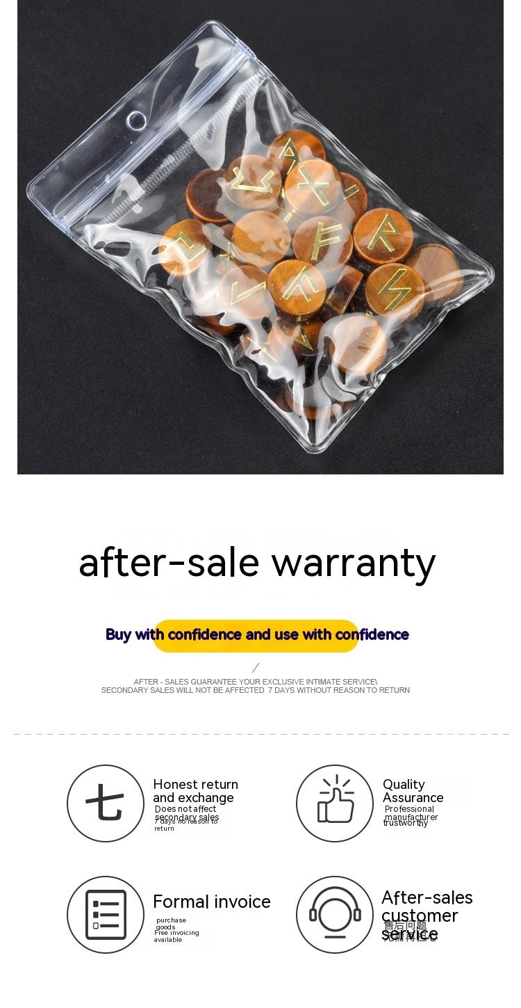 1662-25 Pieces A Pack Of Runes Natural Crystal Agate Luen Letter Wafer Suit Nordic Germanic