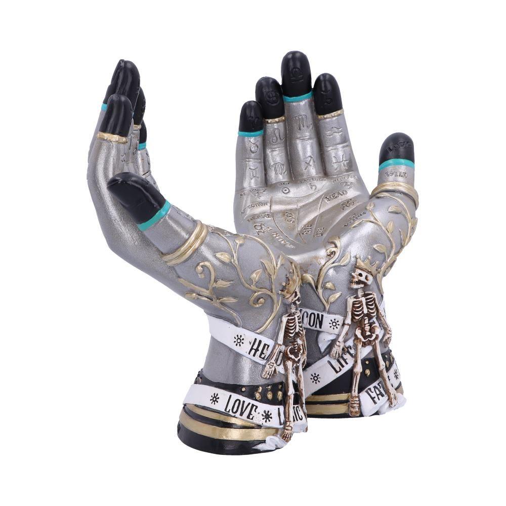 Hands of the Future Palmistry Crystal Ball Holder 20cm | Gothic Decor Resin Ornament