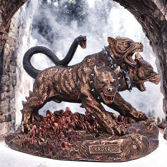 Cerberus Three Headed Hound of Hades Fantasy Figurine  Mythology Gothic Decor