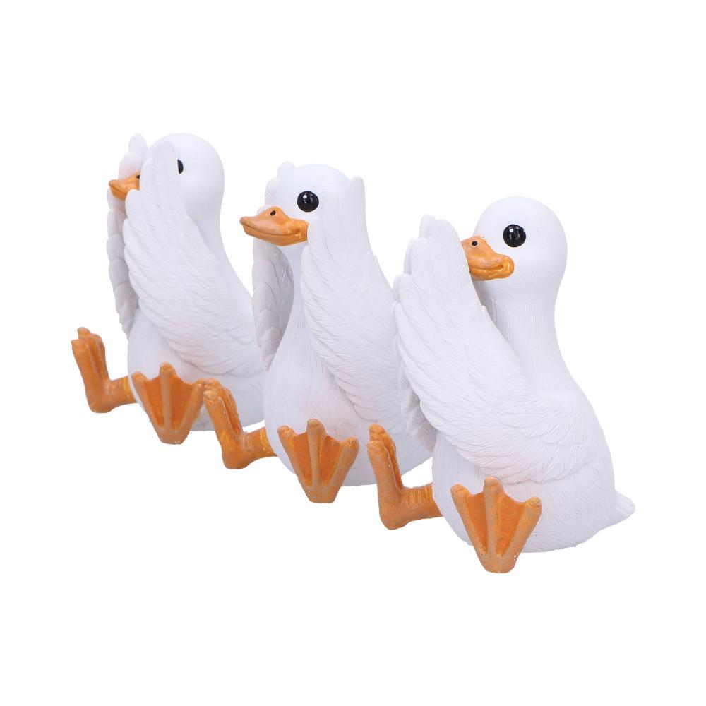 3 Wise Goofy Geese Figurines See No Hear No Speak No Evil Funny Animal Decor