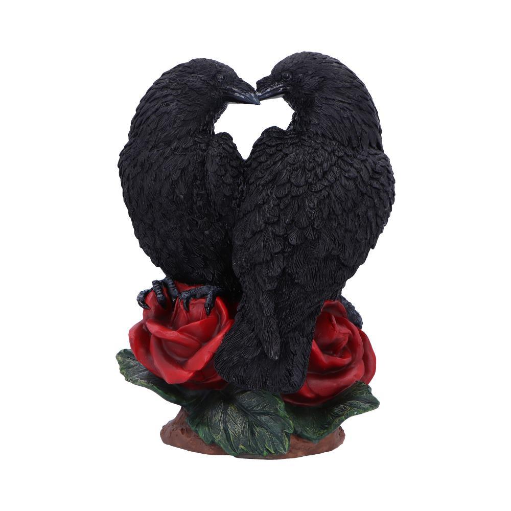 Gothic Raven Embrace Fantasy Figurine Mystical Crow Couple Romantic Statue Art
