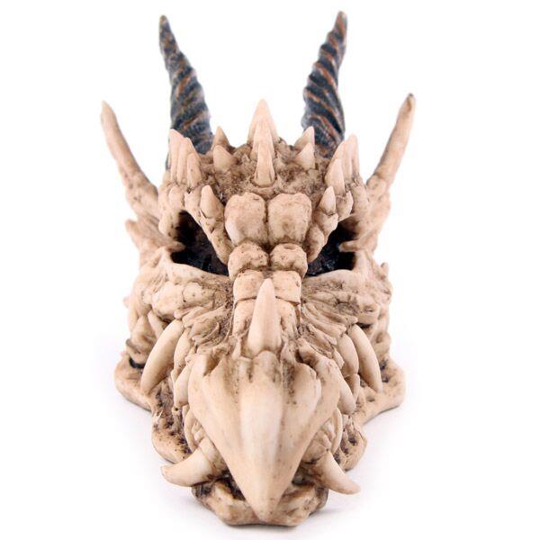 Fantasy Dragon Skull Money Box | Gothic Resin Coin Bank 19cm | Mythical Beast Home Decor Gift