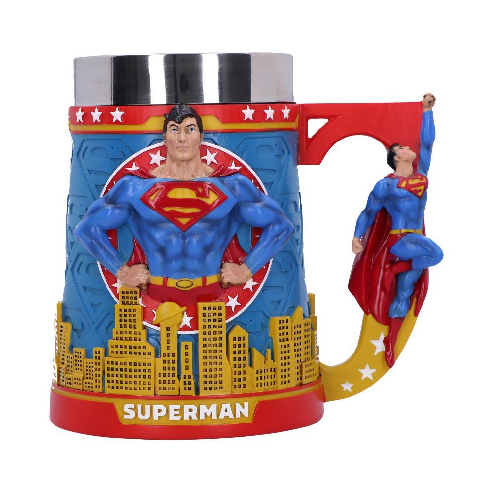 Superman Tankard Official DC Comics Mug Man of Steel Cup with City Skyline