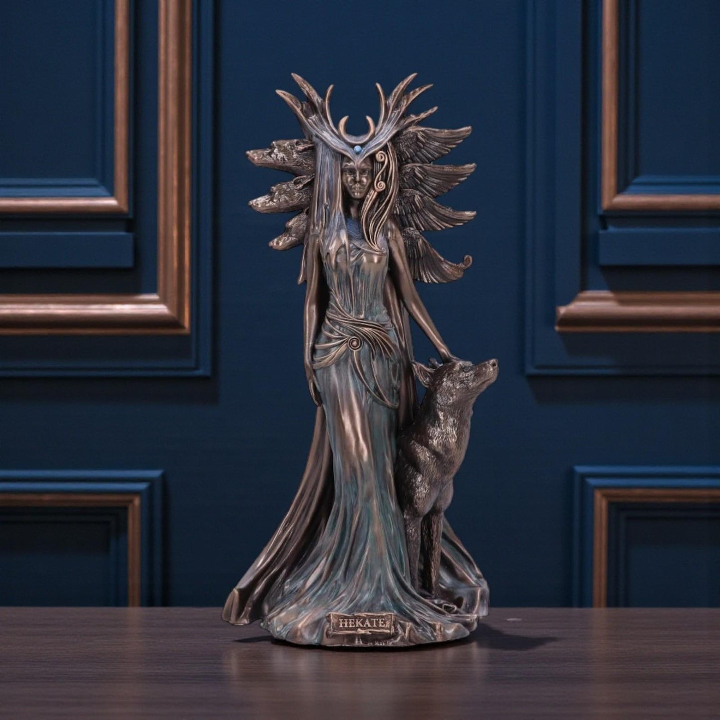 Hekate Goddess Statue Greek Mythology Figurine Triple Moon Deity Pagan Wiccan Ornament