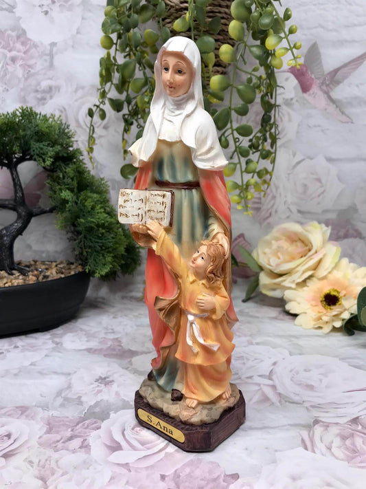 Saint Anne Statue Catholic Saint Sculpture Religious Santa Ana Ornament Figurine 23 cm