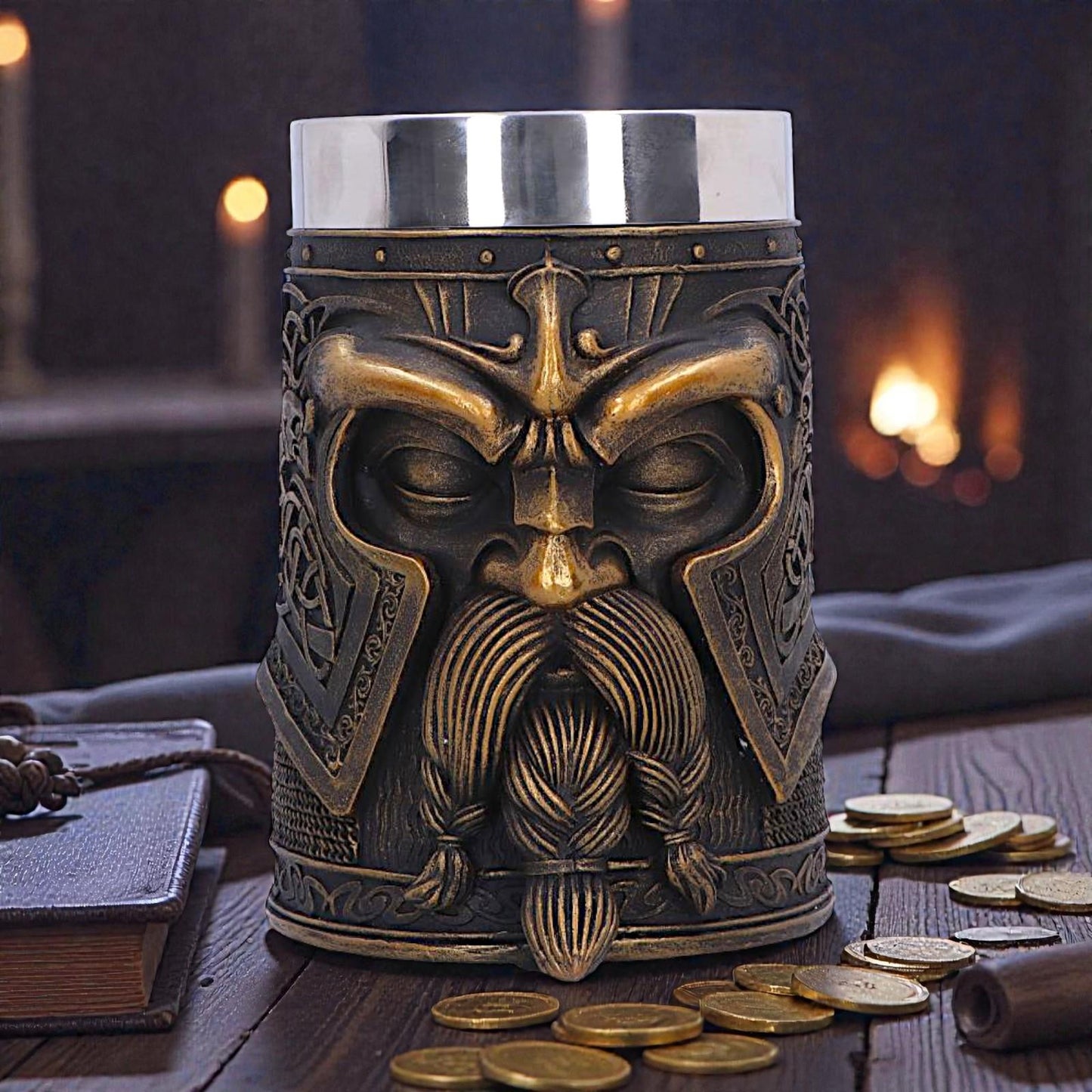 Norse Odin Tankard Viking God Drinking Mug Mythology Valhalla Collectible