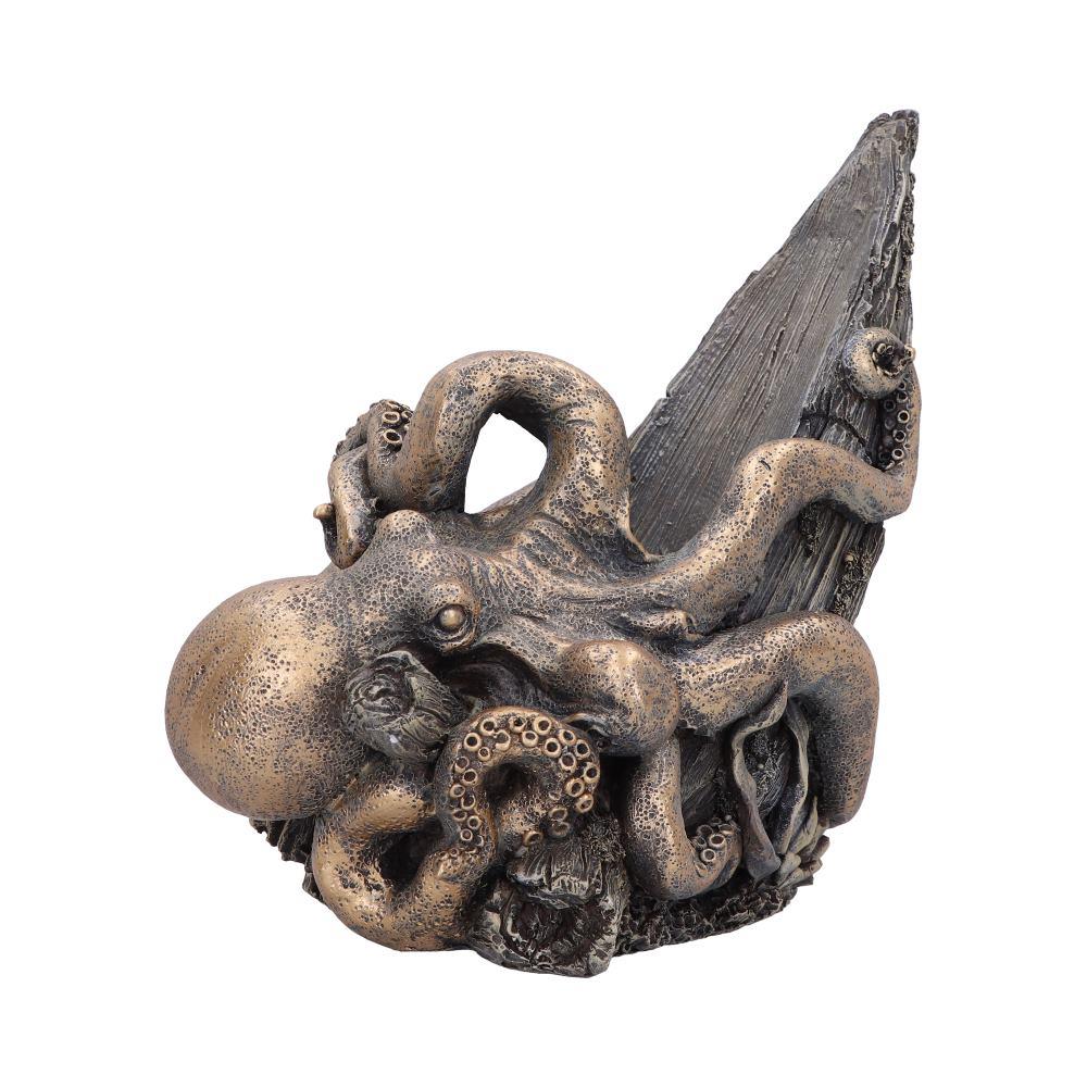 Gothic Kraken Wine Holder Bronze Octopus Tentacle Home Bar Nautical Pirate Decor