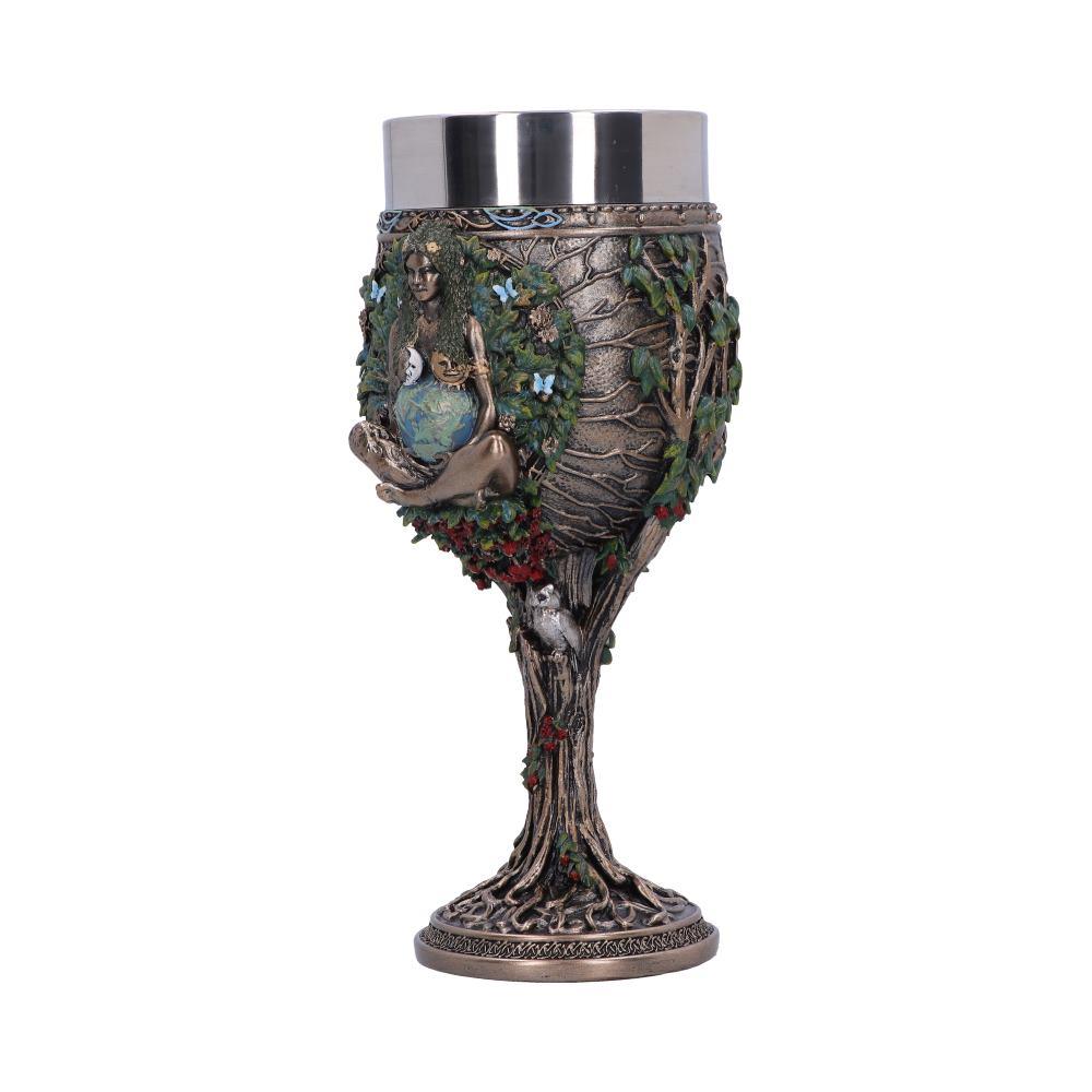 Mother Earth Goblet Pagan Goddess Chalice Wiccan tree Of Life Stainless Insert