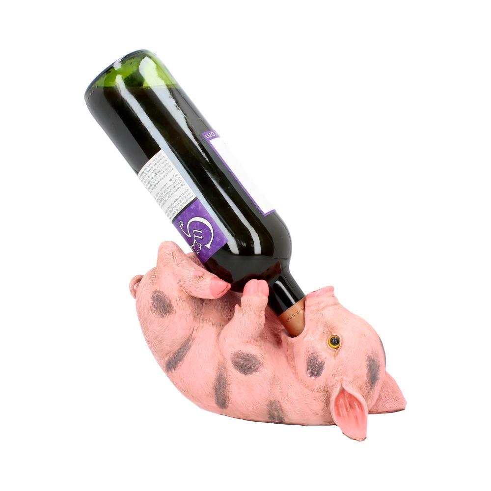 Pig Guzzler Wine Bottle Stand Kitchen Bar Sculpture Farmhouse Decor Statue Gift