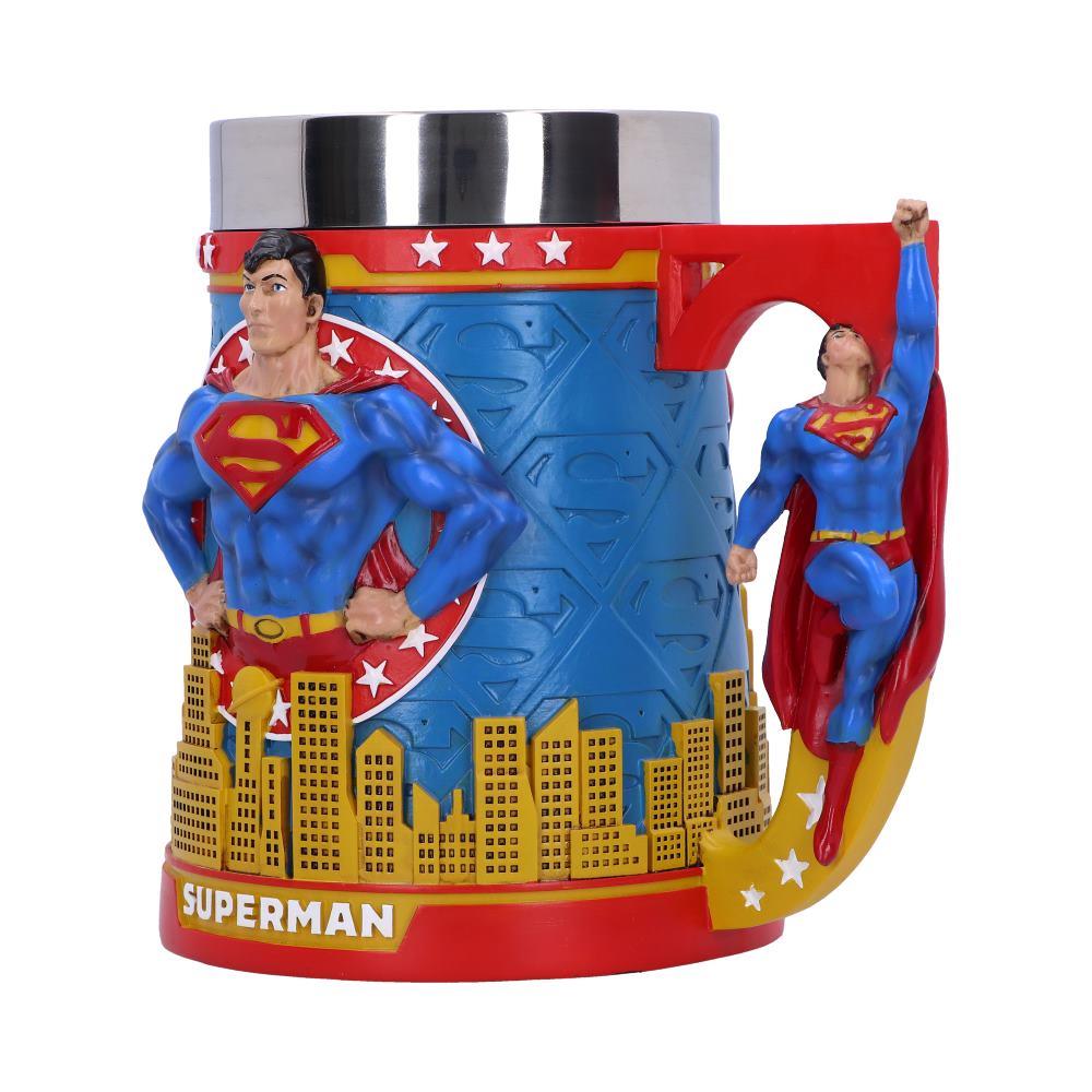 Superman Tankard Official DC Comics Mug Man of Steel Cup with City Skyline