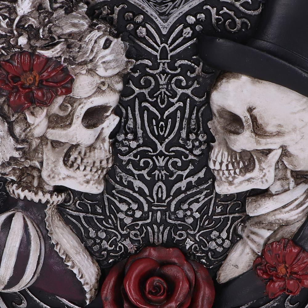 Till Death Do Us Part Skeleton Money Box | Gothic Couple Skull Heart Bank 17.1cm | Gothic Wedding Gift