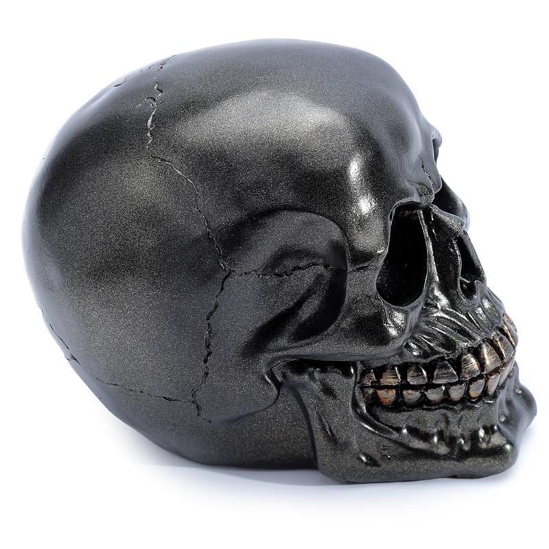 Gothic Black Skull Ornament Fantasy Resin Figurine Fantasy Altar Occult Statue