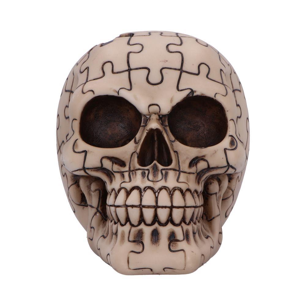Gothic Puzzled Skull Ornament Jigsaw Fantasy Art Spooky Halloween Statue Gift