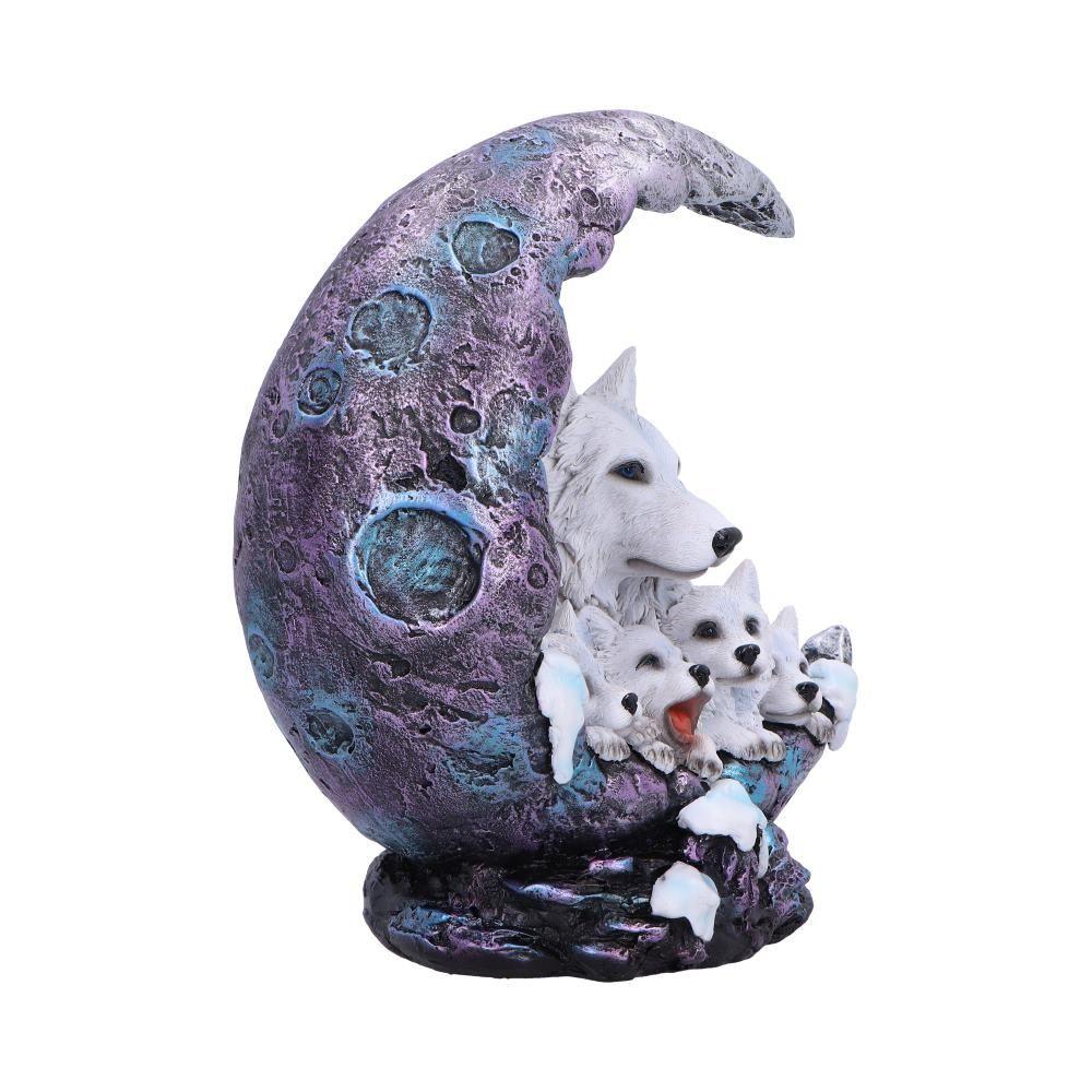 Gothic Wolf Moon Ornament Guardian Statue crescent guardianship Figurine Home Decor