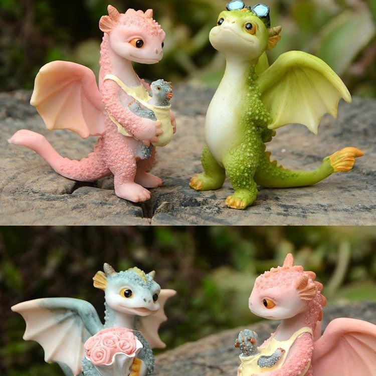 Cute Cartoon Simulation Dragon Resin Ornaments