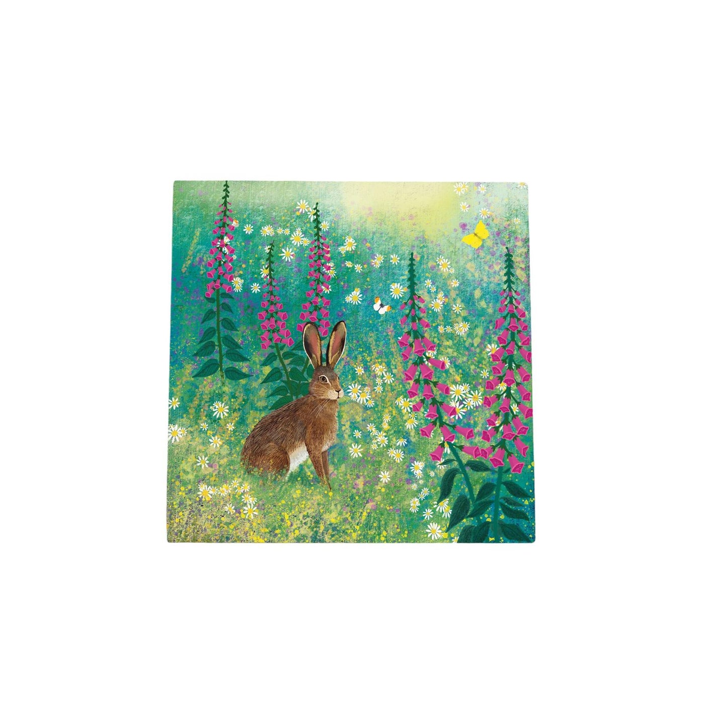 Jo Grundy FOXGLOVE MEADOW Ceramic Art Tile - 20X20 cm - Beautiful Nature Scene - Ready to Hang