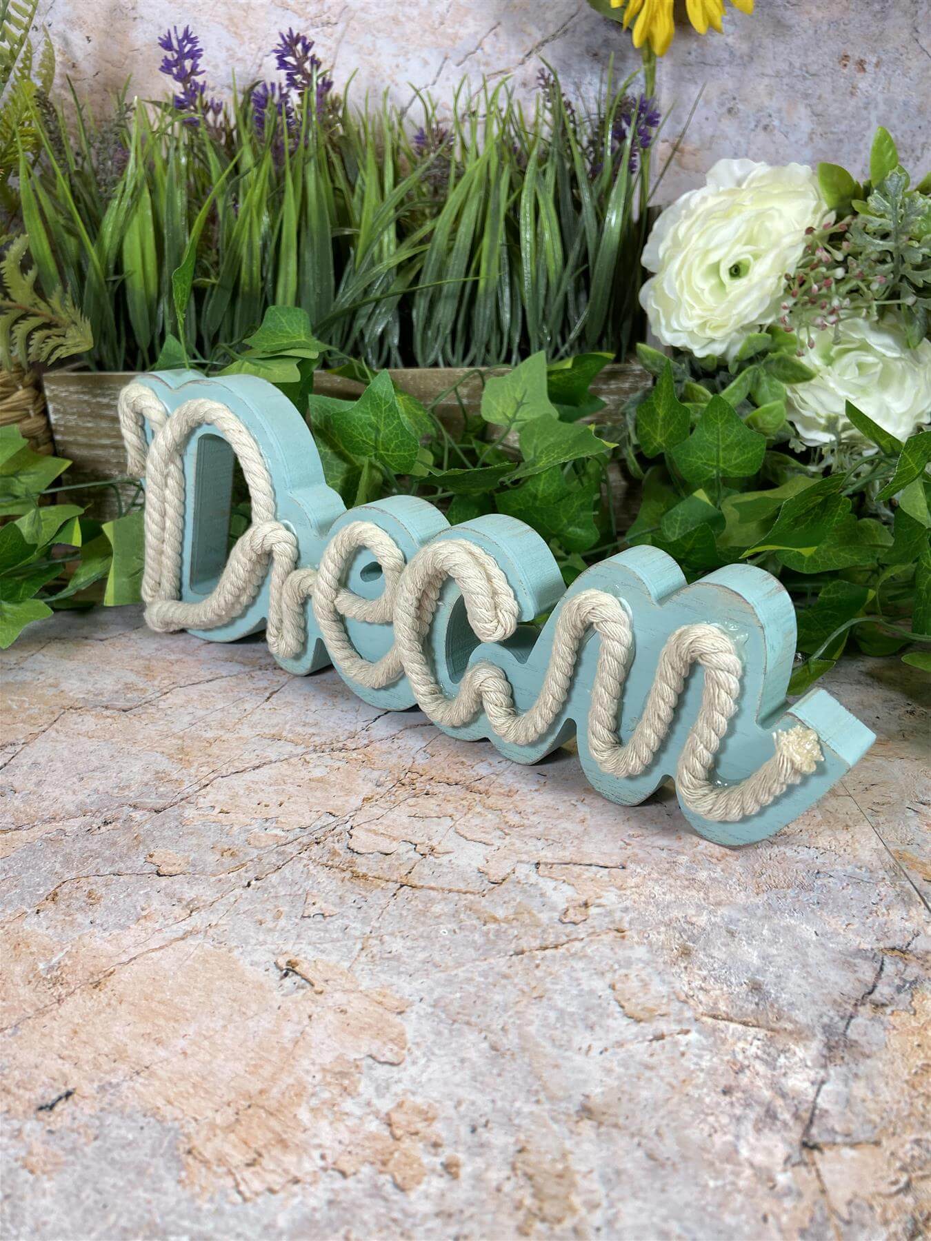 Rustic Rope and Wood Dream Wall Sign Inspiring Decor for a Dreamy Ambience-Osiris Craftworks