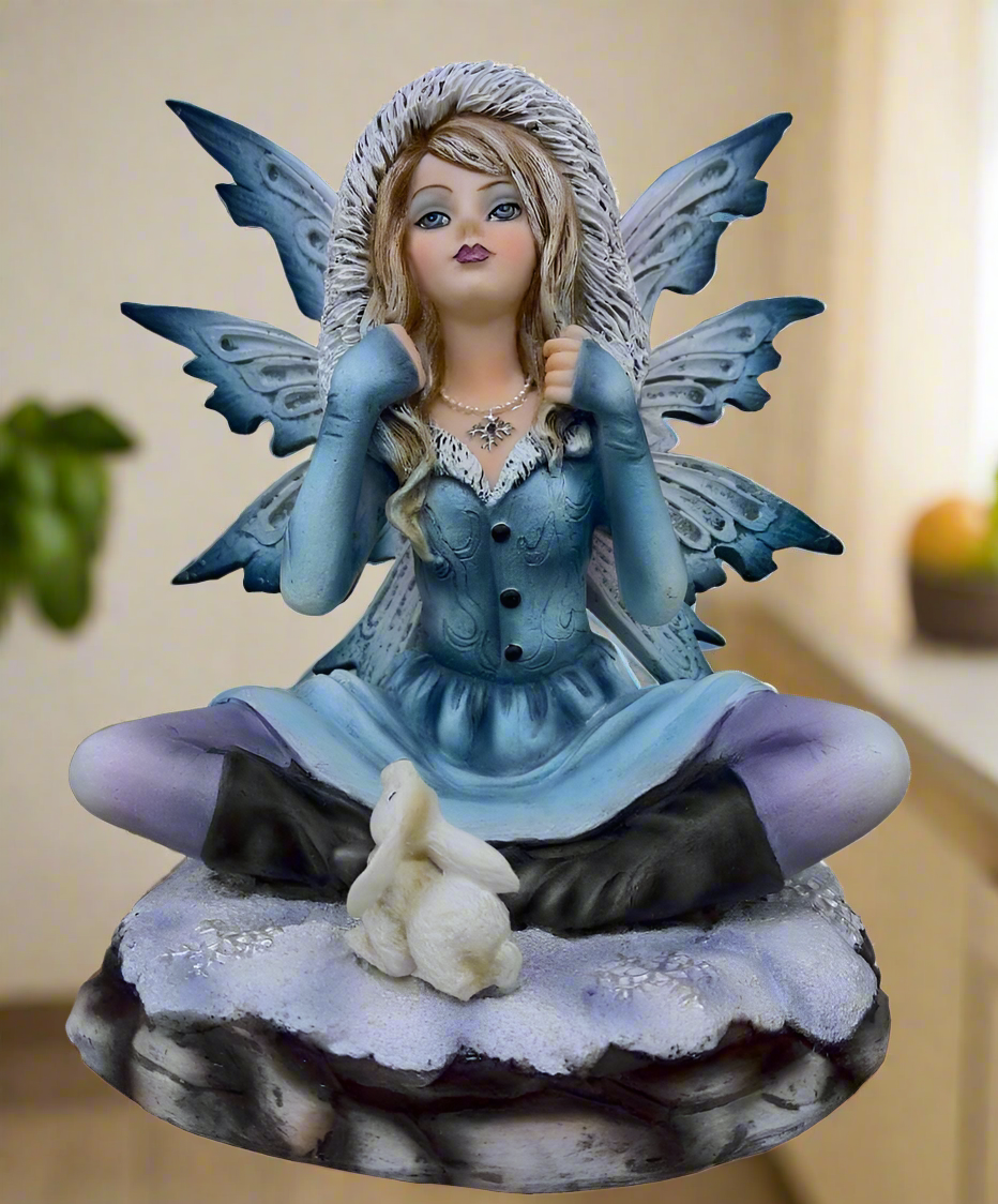 Winter Fairy Sculpture Statue Mythical Creatures Figure Pixie Ornament Elf