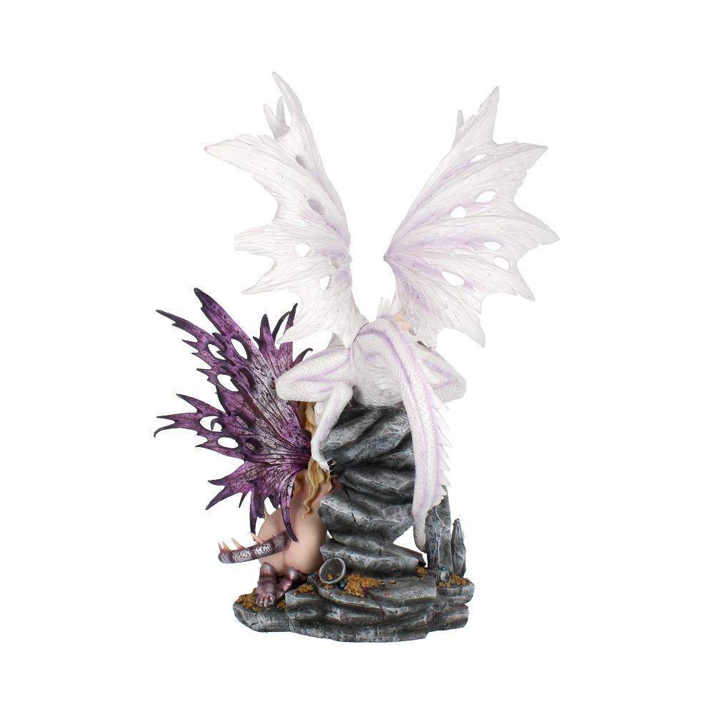 Mystical Guardian Dragon and Fairy Figurine Gothic Fantasy Enchanted Statue