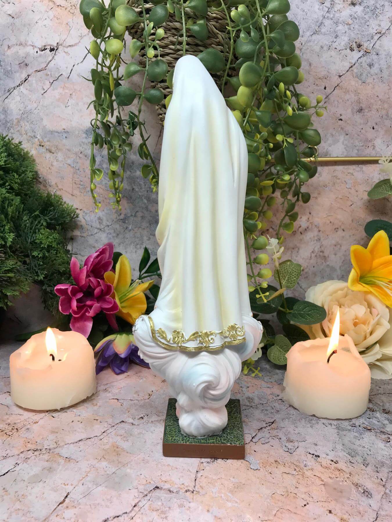 Blessed Virgin Mary Our Lady of Fatima Statue Ornament Figurine Figure Coloured Sculpture