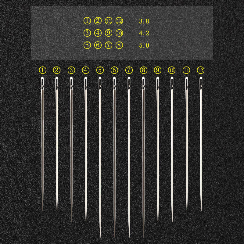 Self-Threading Sewing Needles Set - Easy Threading Stainless Steel Needles for Hand Sewing and Crafts, Ideal for Beginners and Professionals